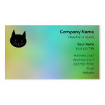 Black Cat, with a background of rainbow colours. Business Cards