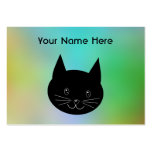 Black Cat, with a background of rainbow colours. Business Card Templates