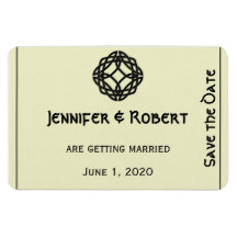 Black Celtic Eternity Knot Save the Date Rectangular Magnets