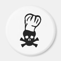 black chef skull chefs head cook magnets