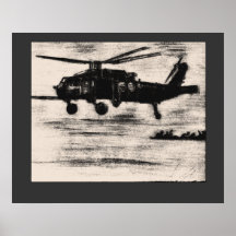Black Chopper Vintage-style Poster