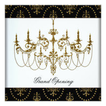 Black Corporate Business Grand Opening Party Custom Invites
