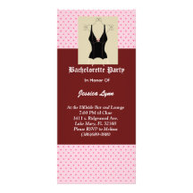 Black Corset & Pink Bachelorette Party Invitation Customized Rack Card
