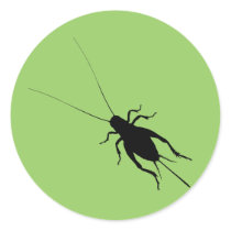 Black Cricket Round Stickers