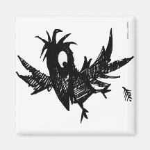 Black Crow Refrigerator Magnets