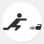 black curling icon round stickers