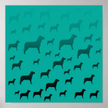 Black dogs pattern posters