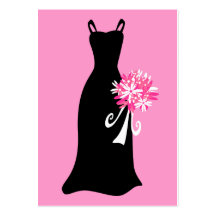 Black Dress with Bouquet Business Card