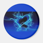 BLACK ELECTRIC ROYAL BLUE AQUA HEART SMOKE SHAPES MAGNETS