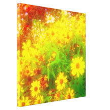 'Black-Eyed Susan Field' Wrapped Canvas Print