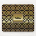 Black Fleur-de-lis on Gold Mousepad