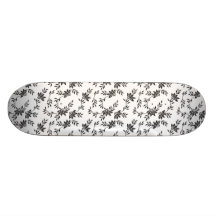 Black floral custom skate board