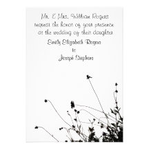 Black Floral Explosion Custom Invitation