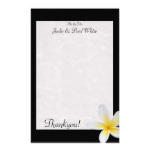 Black Frangipani - Wedding Thankyou Custom Stationery