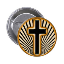 BLACK & GOLD CROSS BUTTON