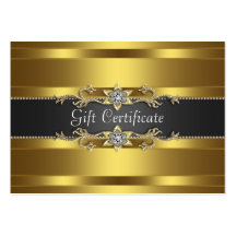 Black Gold Diamond Gold Business Gift Certficate Business Card Template