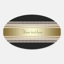 Black Gold Diamond Gold Envelope Seal Stickers