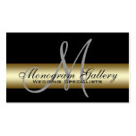 Black Gold Monogram Printed Business Card