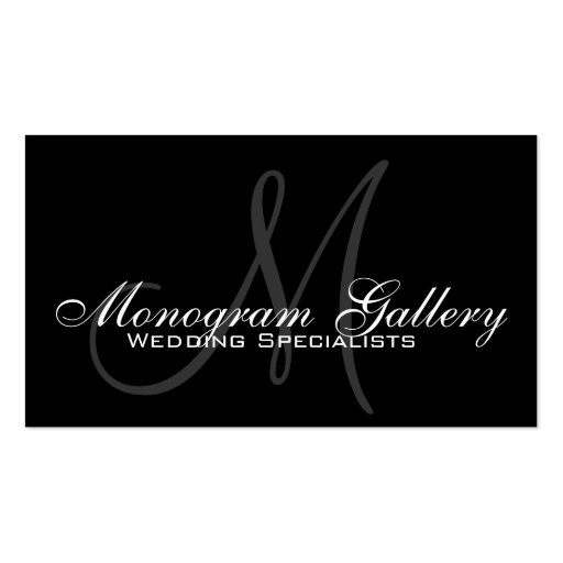 Black Grey Monogram Customisable Business Card