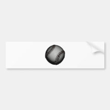 Black Greyish Baseball Bumper Sticker