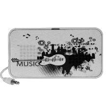 Black Guitar Doodle Custom Speakers