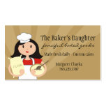 Black hair woman baking chef flour business cards business cards
