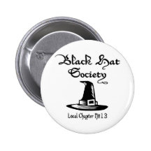 Black hat society pinback button