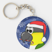 Black Headed Caique Christmas Keychain