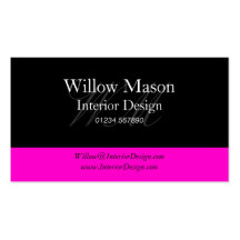 Black & Hot Pink Professional Business Card