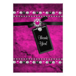 Black Hot Pink Thank You Card Personalized Invitation