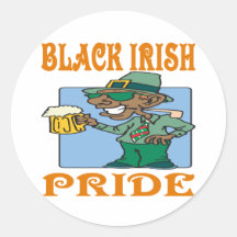 Black Irish Pride Round Sticker