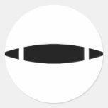 black kayak icon round stickers