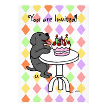 Black Lab Puppy Birthday Invitations