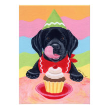 Black Lab Puppy Birthday Invitations