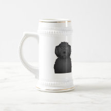 Black Labradoodle Cartoon Coffee Mug