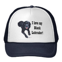 Black Labrador Smiling Mesh Hats