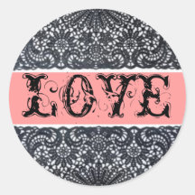 Black Lace Love Sticker