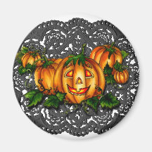 BLACK LACE, PUMPKIN PATCH by SHARON SHARPE Magnets