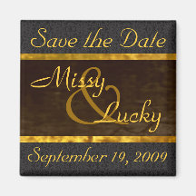 Black Lace Save the Date Magnet