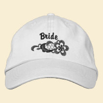 Black Lace Wedding - Bride Hat embroidered hats