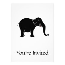 Black Laughing Elephant. Custom Invites