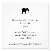 Black Laughing Elephant. Invitation
