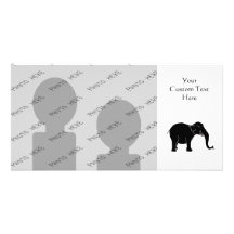 Black Laughing Elephant. Photo Card Template