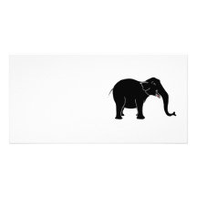 Black Laughing Elephant. Picture Card