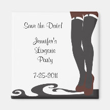 Black Lingerie Bridal Shower Save the Date Magnet