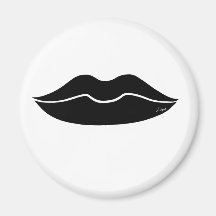 Black Lips Fridge Magnet