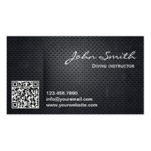 Black Metal QR Code Diving Business Card