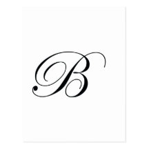 Black Monogram B Postcards