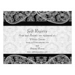 Black Monogram Damask Gift Registry Wedding Personalised Invitation