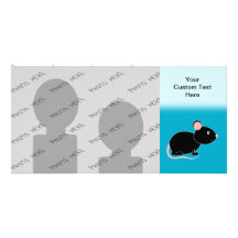 Black Mouse. Personalized Photo Card